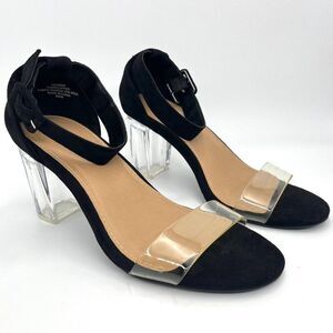 New Torrid Black Heels with Clear Straps - Size 8W